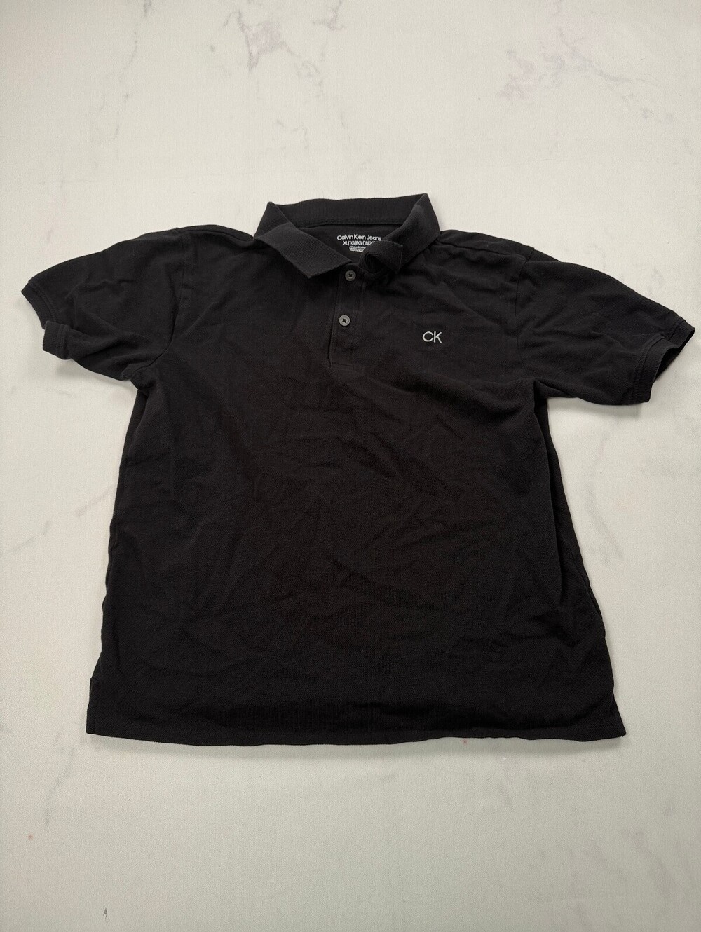 Calvin Klein Jeans CK Polo Shirt Black Modern Classic Style - Boys XL